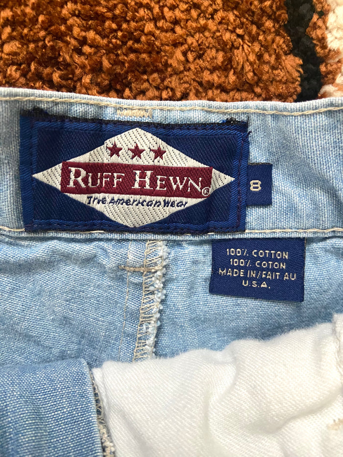 Vintage Women's Ruff Hewn Denim Shorts, Pleated, USA Made, 26" Waist - Deer Creek Mercantile