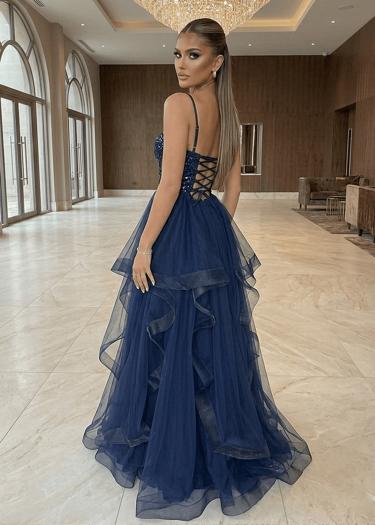 Midnight Shine Gown - Navy