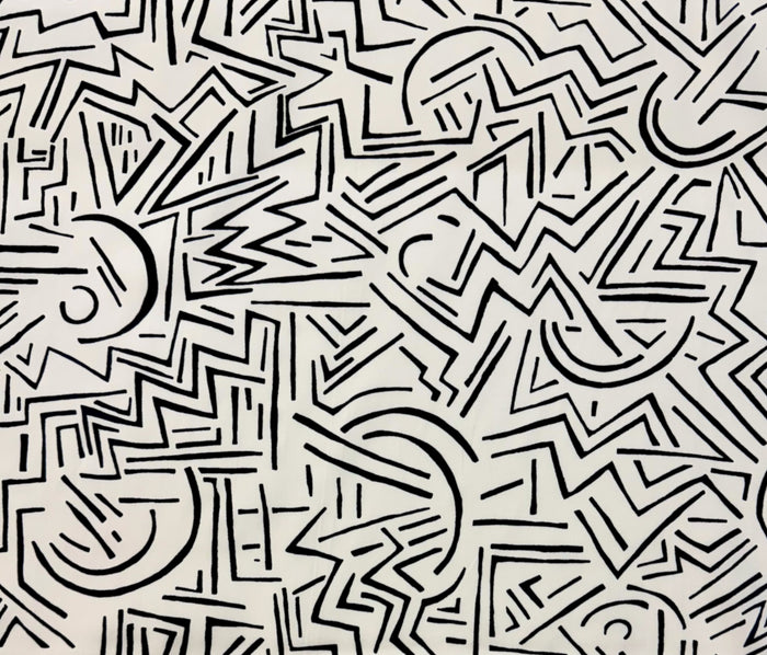 Alan Campbell Fabric: Lascaux - Custom Black on White 100% Cotton Sateen