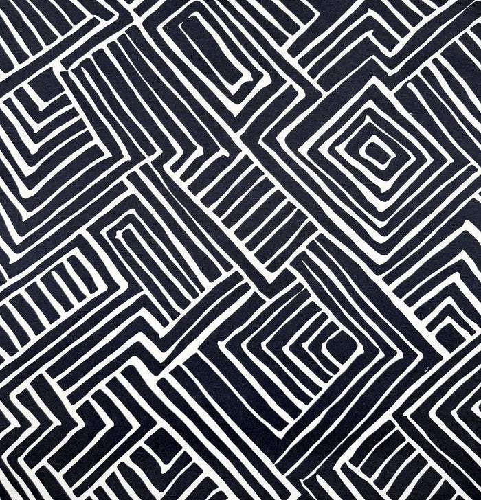 Alan Campbell Fabric: Melinda - Custom Black on Cream Suncloth (OUTDOOR)