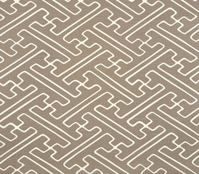 Alan Campbell Fabric: Saya Gata - Custom Beige on Tinted Linen / Cotton