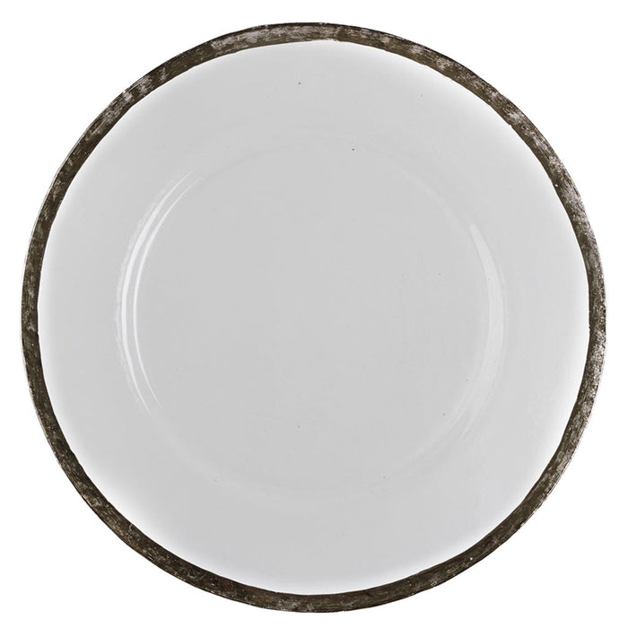Alpine Silver Glass Charger