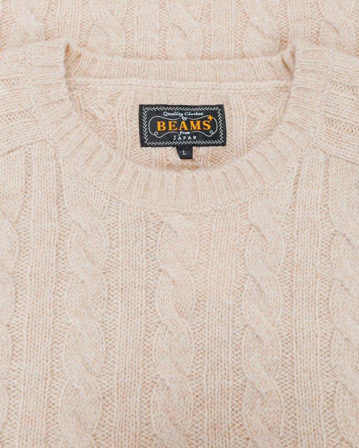 lost & found Beams Plus Beams Plus Cable Crew 5G Beige