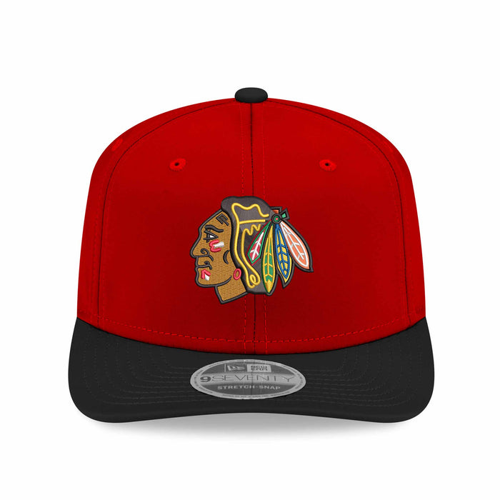 Chicago Blackhawks 2025 Winter Classic New Era 9SEVENTY Stretch Snap Red Black Adjustable Cap