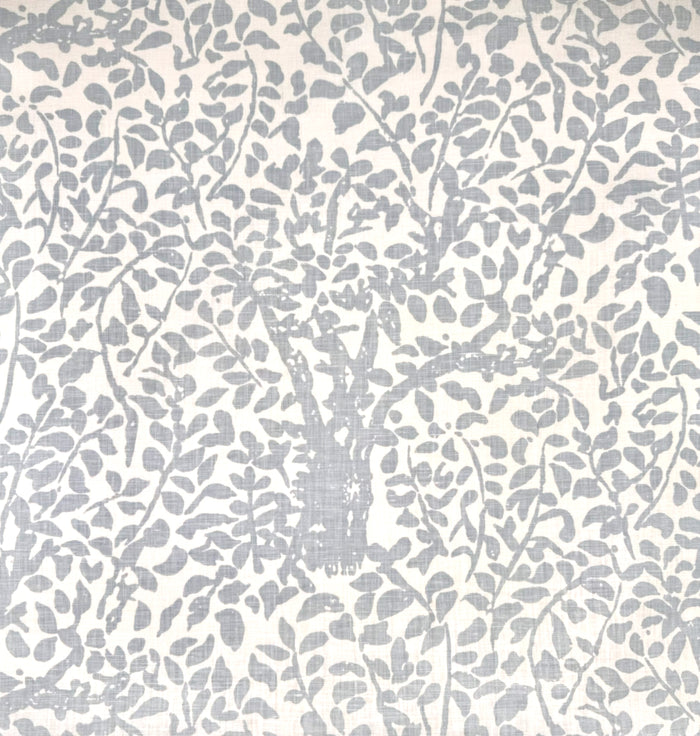 China Seas Fabric: Arbre de Matisse - Cadet Grey / Blue on Tinted 100% Linen