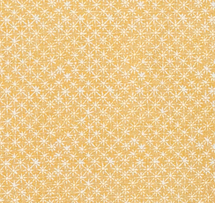 China Seas Fabric: Balinese Star - Custom Inca Gold on White 100% Linen