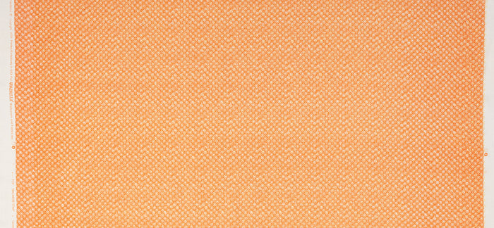 China Seas Fabric: Balinese Star - Custom Orange / Cream on White 100% Linen