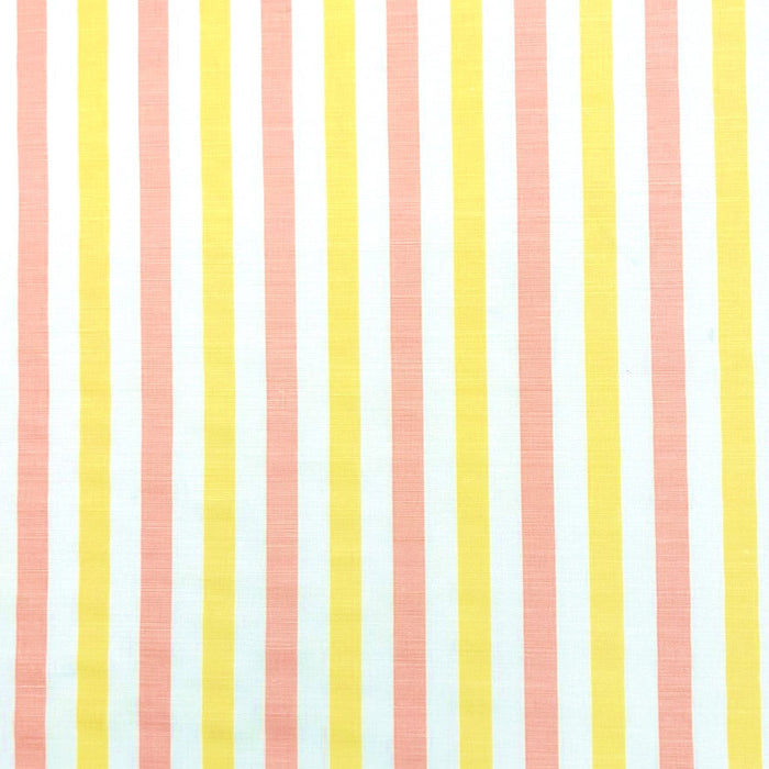 China Seas Fabric: Dune Multi Color - Custom Light Coral / Light Yellow on White Belgian Linen/Cotton