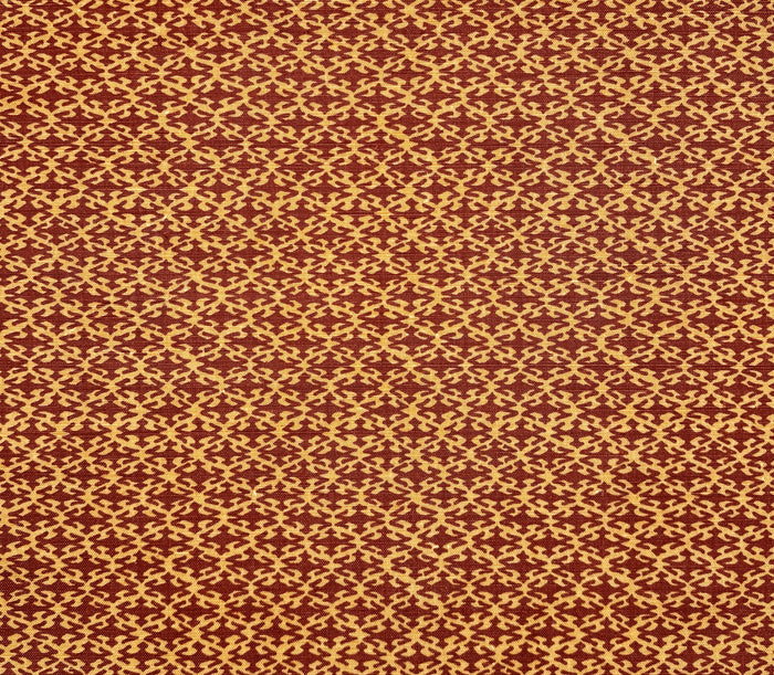 China Seas Fabric: Izmir - Cinnabar / Gold on Belgian Linen / Cotton