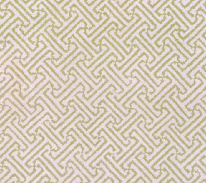 China Seas Fabric: Java Java - Custom Celadon on White 100% Linen