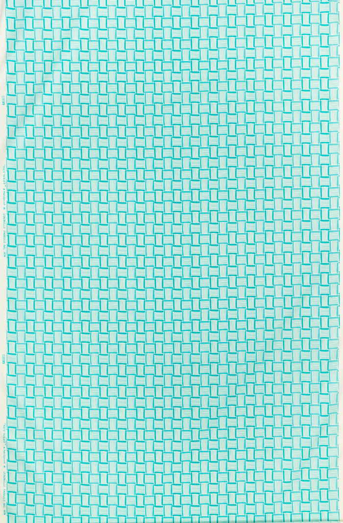 China Seas Fabric: Key West - Custom Multi Turquoise / Aqua on White Linen / Cotton
