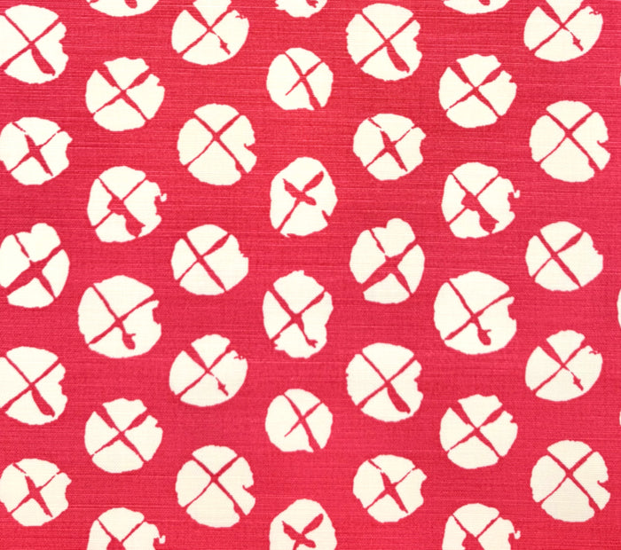 China Seas Fabric: Obi II Reverse - Custom Magenta on Tinted Belgian Linen / Cotton