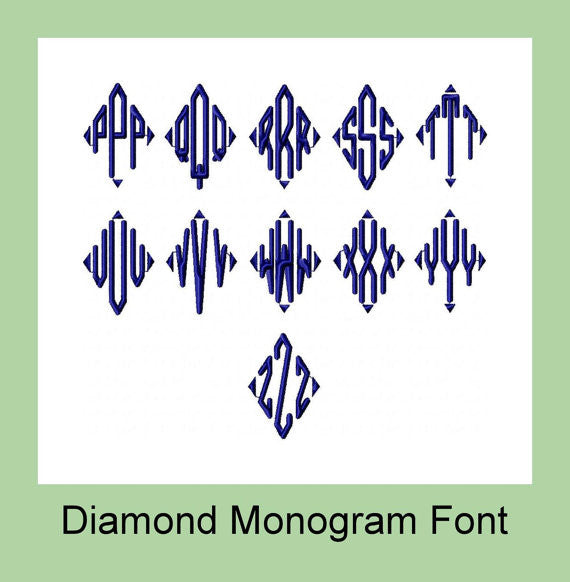 Diamond Monogram Font 3 Inch