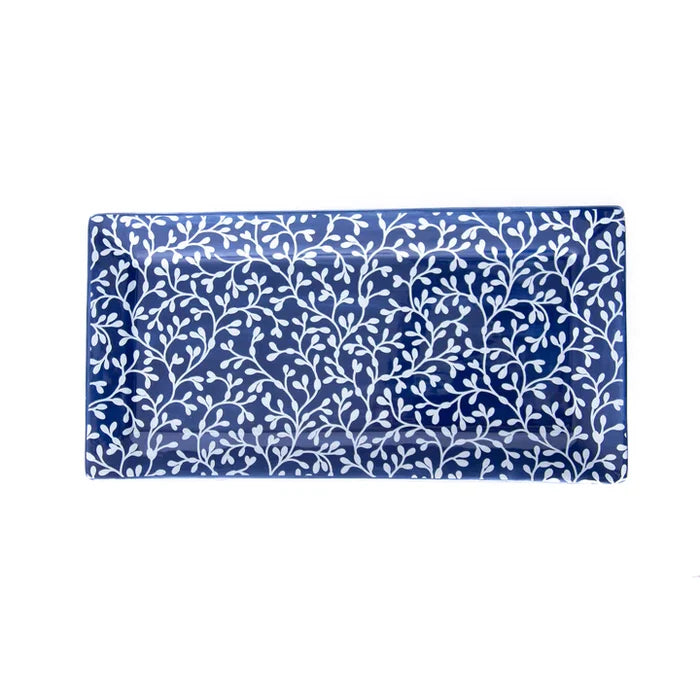 Navy Seaweed Rectangle Platter
