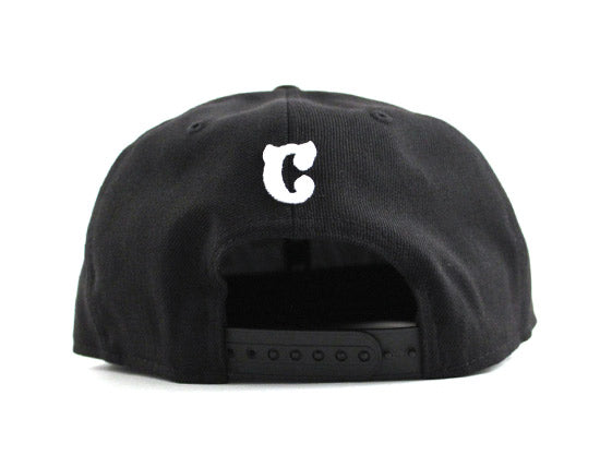 NICE New Era 9fifty Snapback Hat (BLACK WHITE GRAY UNDER BRIM)