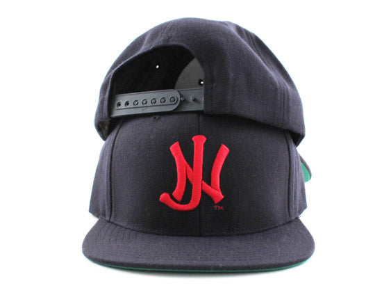 Old School NJ Snapback Hats (Navy Red)