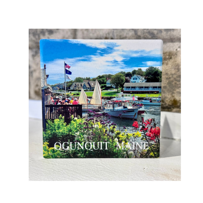 Perkins Cove Summer Patio Ogunquit Ceramic Coaster