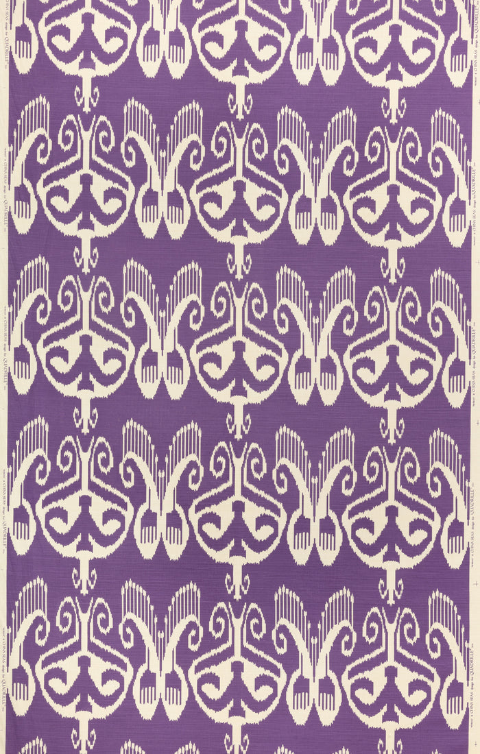 Quadrille Fabric: Nomad - Custom Purple on Tinted Belgian Linen / Cotton