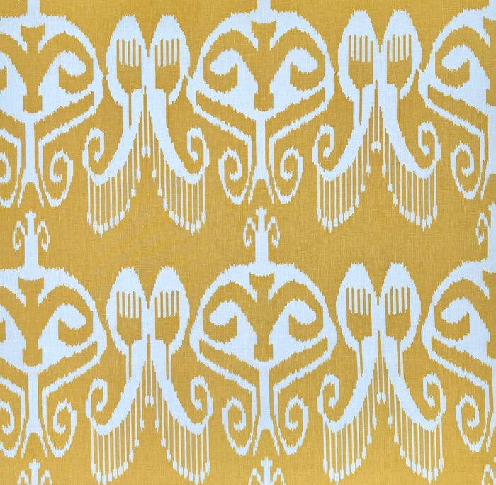 Quadrille Fabric: Nomad - Custom Yellow on Tinted 100% Linen