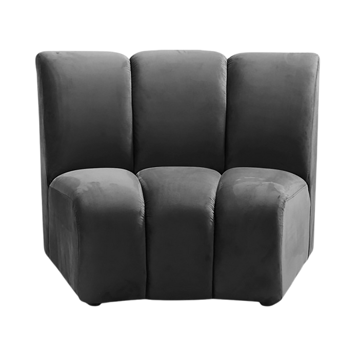 Rita Smoke Curved Banquette