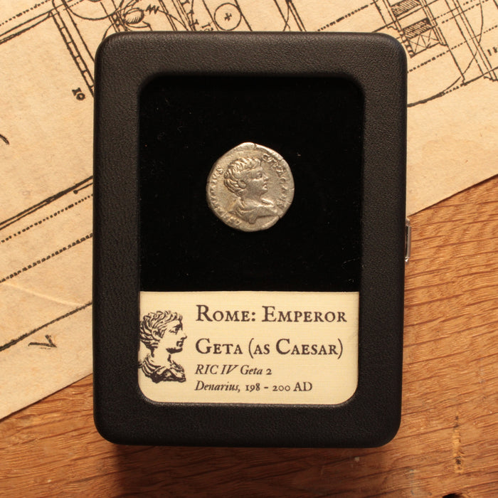 Rome, Emperor Geta (as Caesar), Silver Denarius, Felicitas Reverse - 198 to 200 CE - Roman Empire