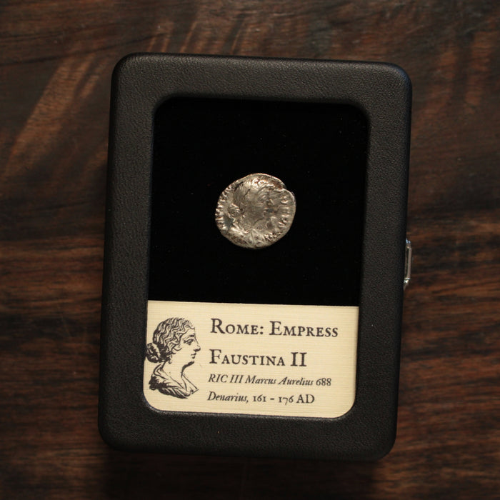 Rome, Empress Faustina the Younger Denarius, Juno Reverse - 161 to 176 CE - Roman Empire