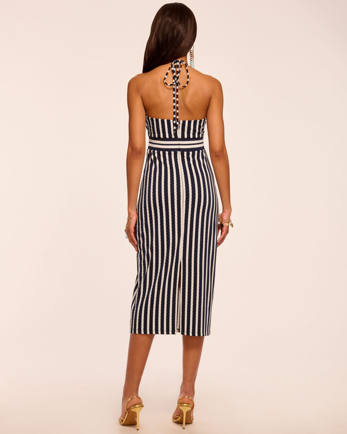 Stevie Textured Stripe Midi Dress