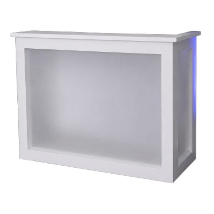 White Wood Bar w/ Acrylic Insert - 4'