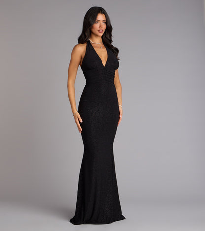 Maribeth Glitter Strappy Back Mermaid Formal Dress