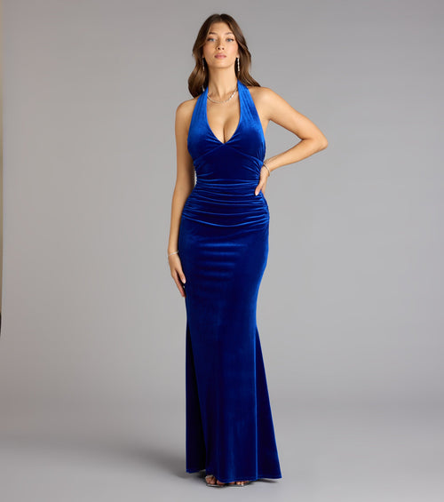 Estelle Velvet Backless Mermaid Formal Dress
