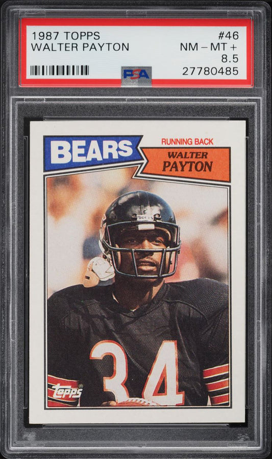 1987 Topps FB Card # 46 Walter Payton Chicago Bears HOF PSA 8.5 NM-MT+ (MGD2)