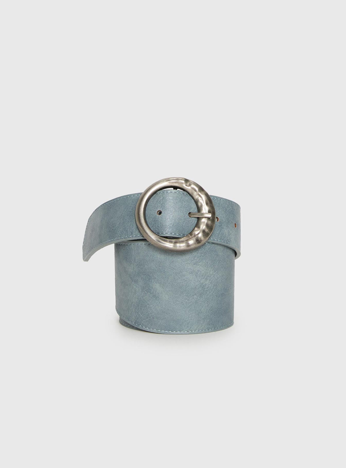 Orelia Faux Leather Statement Belt Blue