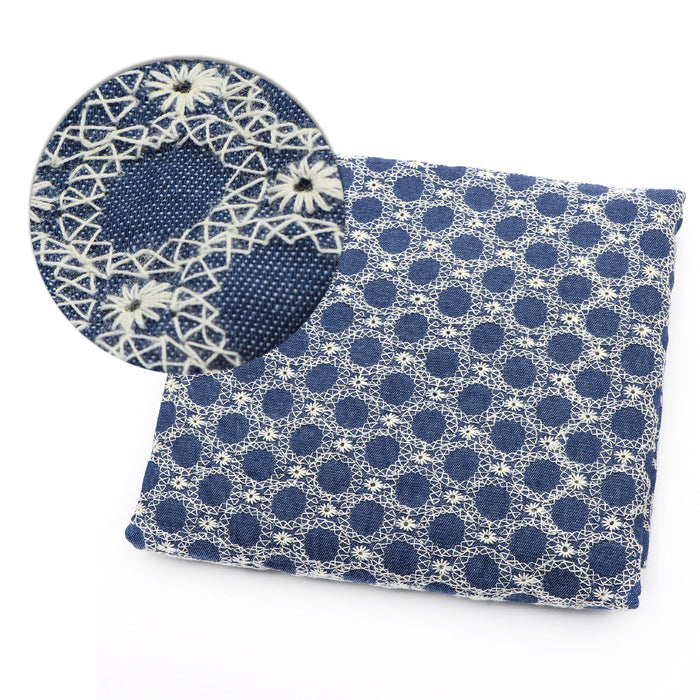 1Pc flower Pre-Washed stripe Denim Fabric - 51.18x19.68inch(130x50cm)  DIY Crafts Projects, DIY Wallet Making