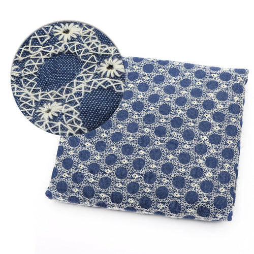1Pc flower Pre-Washed stripe Denim Fabric - 51.18x19.68inch(130x50cm)  DIY Crafts Projects, DIY Wallet Making