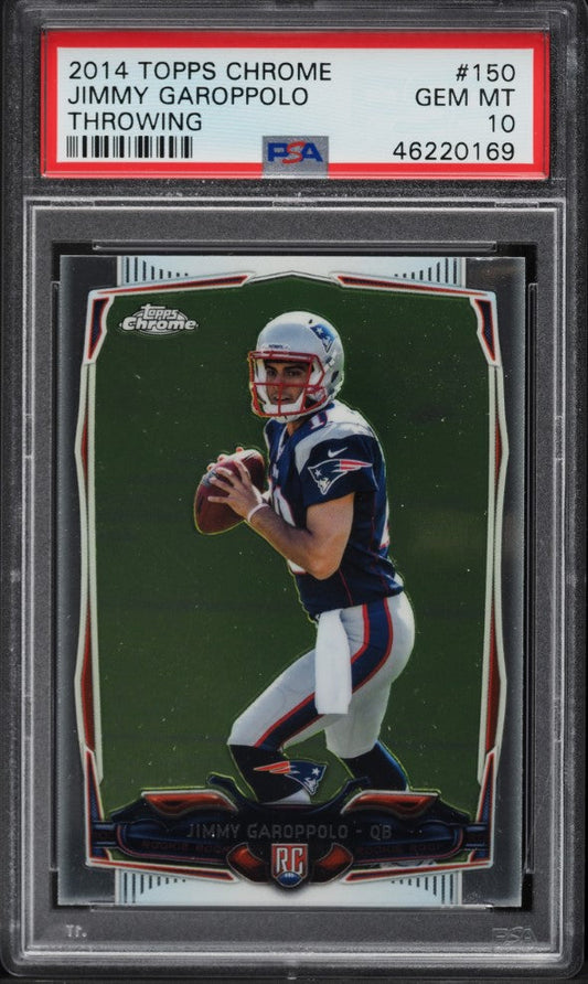 2014 Topps Chrome FB Card #150 Jimmy Garoppolo ROOKIE RC PSA 10 GEM MINT (MGD2)