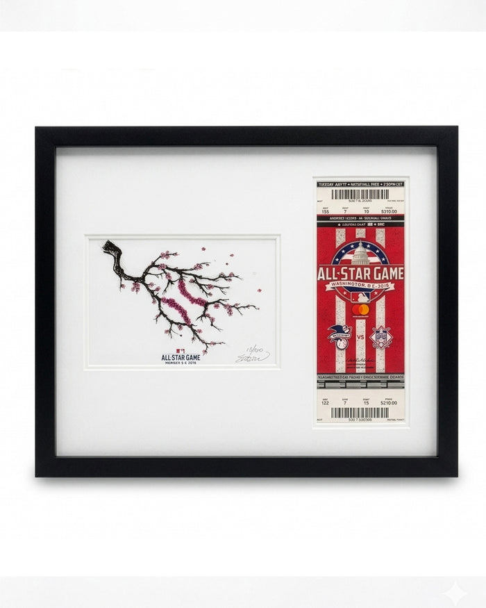 2018 MLB All-Star Game Sketch Art Print Framed with Ticket