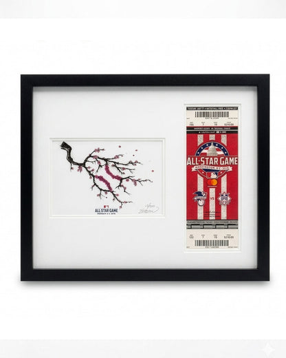 2018 MLB All-Star Game Sketch Art Print Framed with Ticket