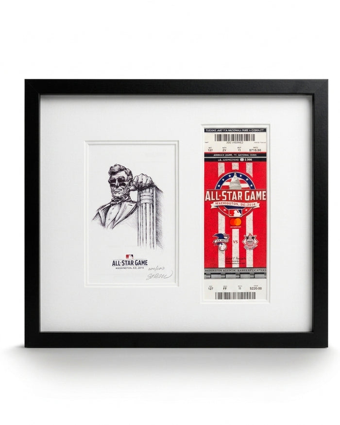 2018 MLB All-Star Game Sketch Art Print Framed with Ticket