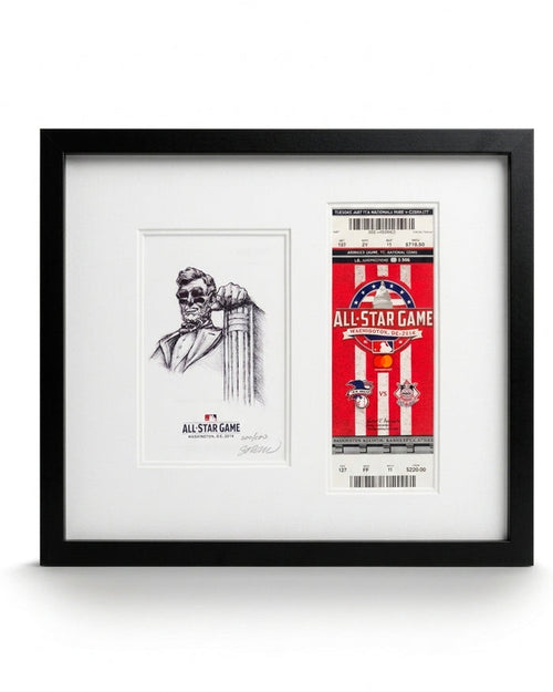 2018 MLB All-Star Game Sketch Art Print Framed with Ticket