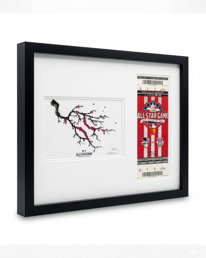 2018 MLB All-Star Game Sketch Art Print Framed with Ticket