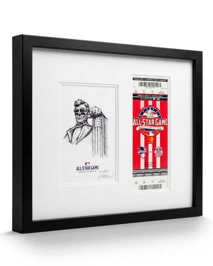 2018 MLB All-Star Game Sketch Art Print Framed with Ticket