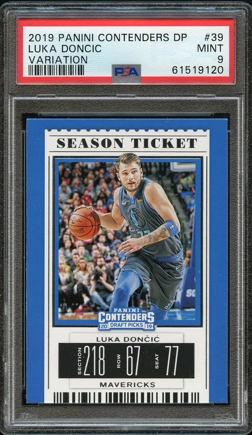 2019 Panini Contenders DP BkB Card # 39 Luka Doncic Dallas Mavericks PSA MINT 9 (MGD2)