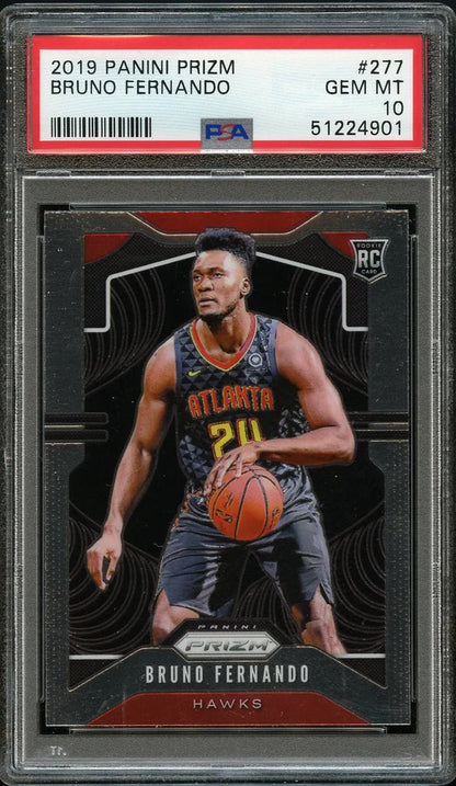 2019 Panini Prizm BkB Card #277 Bruno Fernando ROOKIE RC PSA GEM MINT 10 (MGD2)