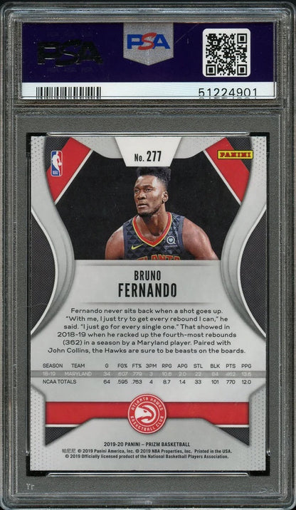 2019 Panini Prizm BkB Card #277 Bruno Fernando ROOKIE RC PSA GEM MINT 10 (MGD2)