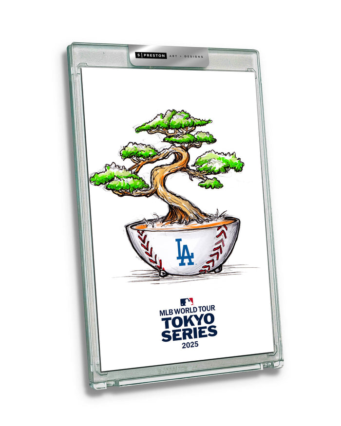 2025 MLB Tokyo Series Sketch Limited Edition Art Slab - Dodgers
