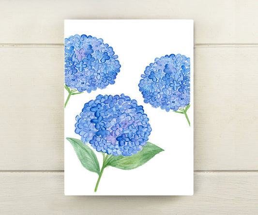 3 Blue Hydrangeas Card