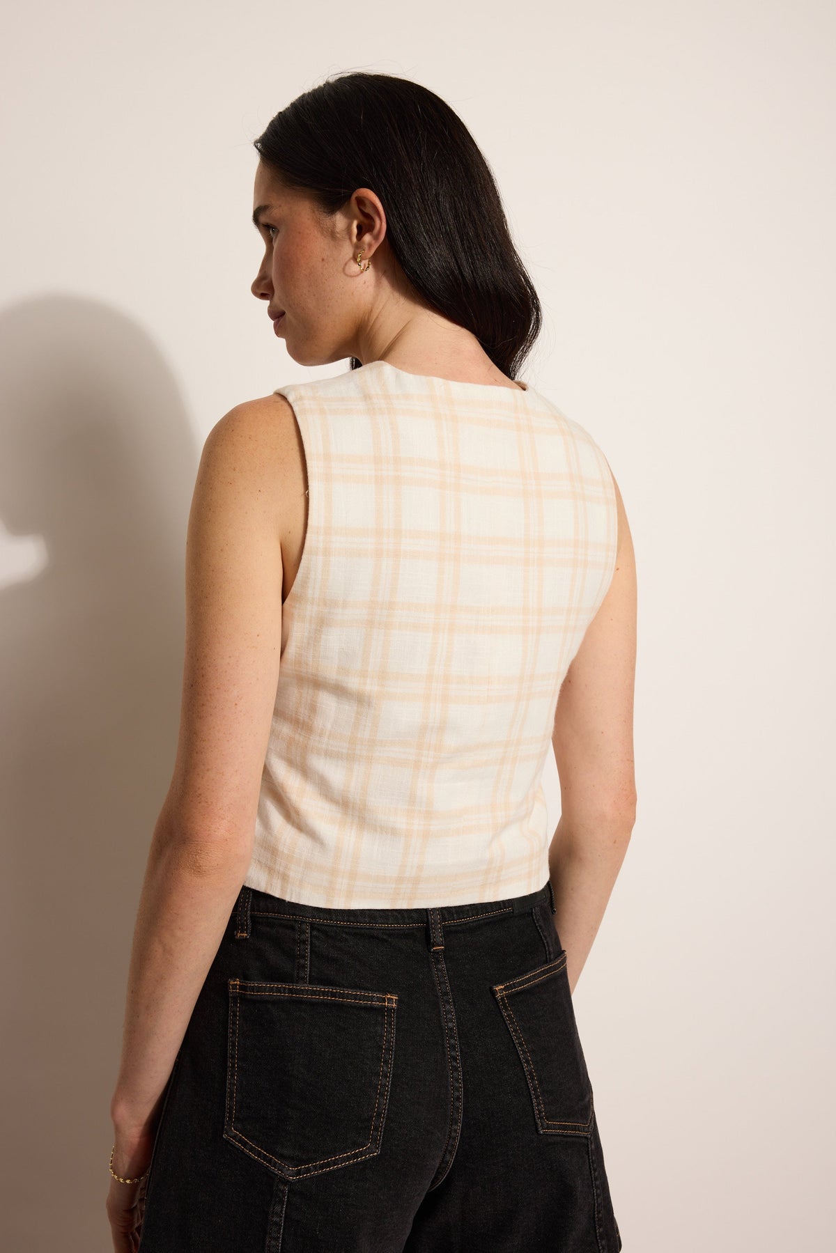 Coral Button Front Top