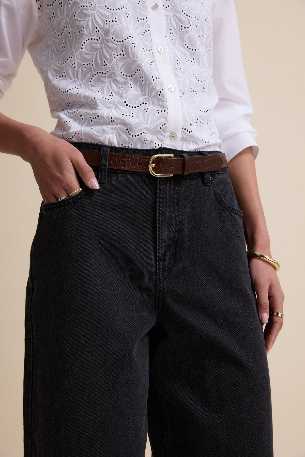 Derby Wide Leg Cropped Jeans