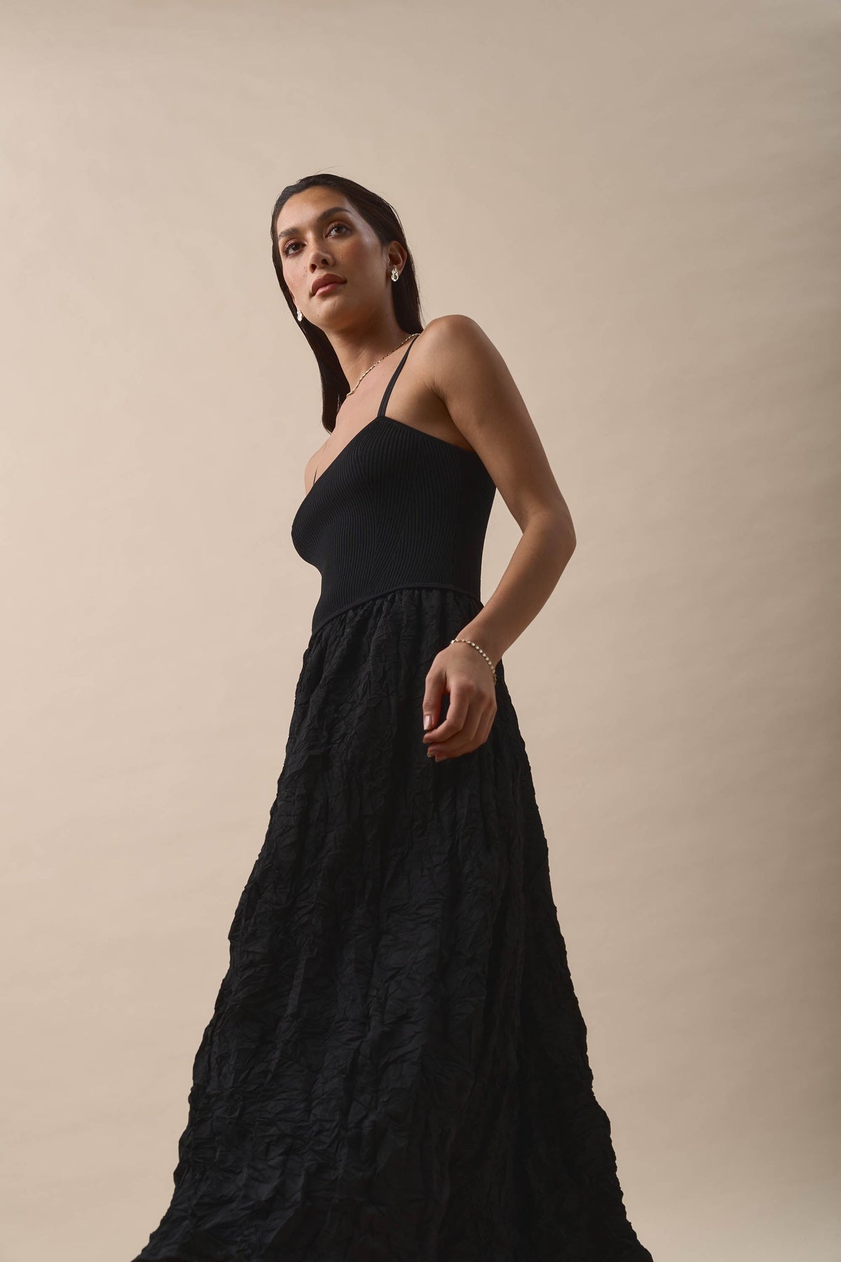 Time To Dance Textured Dress