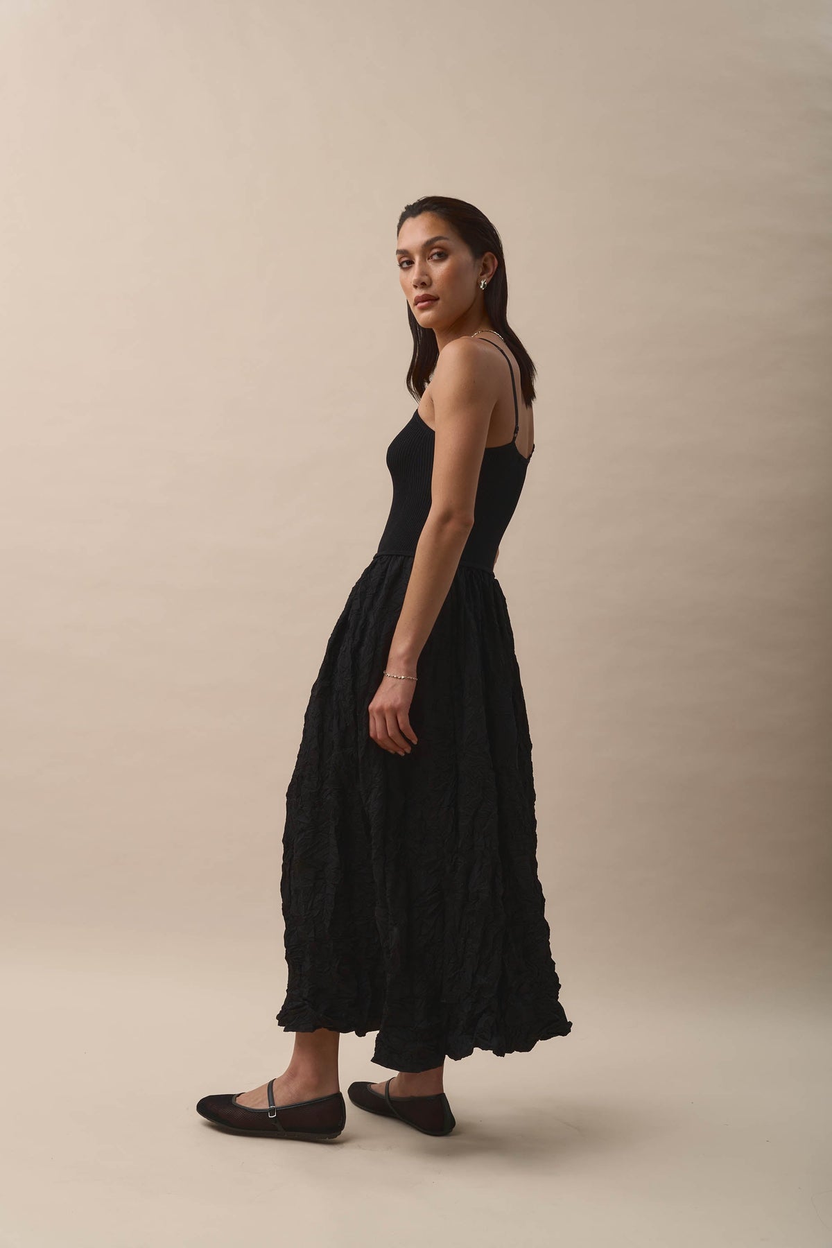 Time To Dance Textured Dress
